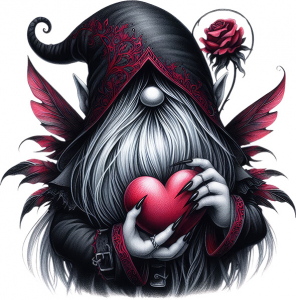 Zwerg-Herz-flicken-buegelbild--aufbuegler-gothic--buegelmotiv
